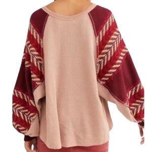 Free People rainbow dreams ballon sleeve knit sweater